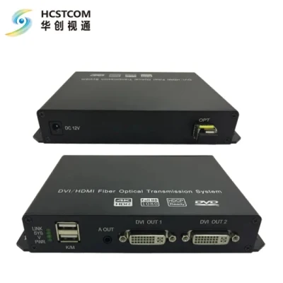 Волоконно-оптический преобразователь 4K DVI/HDMI KVM, удлинитель от 10 до 60 км с RS232