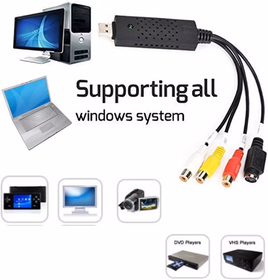 Видео Аудио VHS Видеомагнитофон USB Карта видеозахвата 4 канала