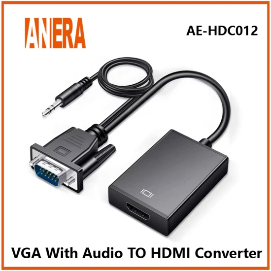 Лидер продаж Anera, преобразователь VGA в HDMI, кабель-адаптер видео-AV-конвертера с аудио